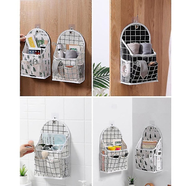 Förvaringsorganisatör för hem, sovsal, vägg, skåp, organiseringsväska i badrum, kök Gray grid