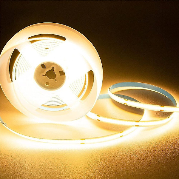 Cob Fleksibel LED-Stripslys 5m 16.4ft Varmt Koldt Hvid