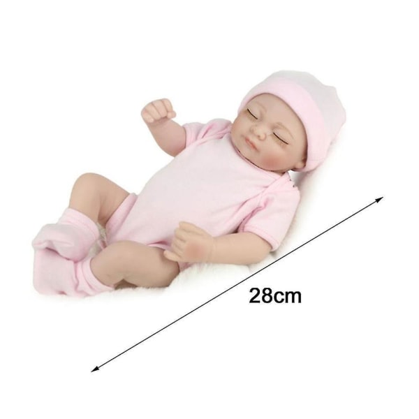 Nyfødt Reborn Baby 28 cm dukke Håndlaget naturtro vinylberøring kosedukke A