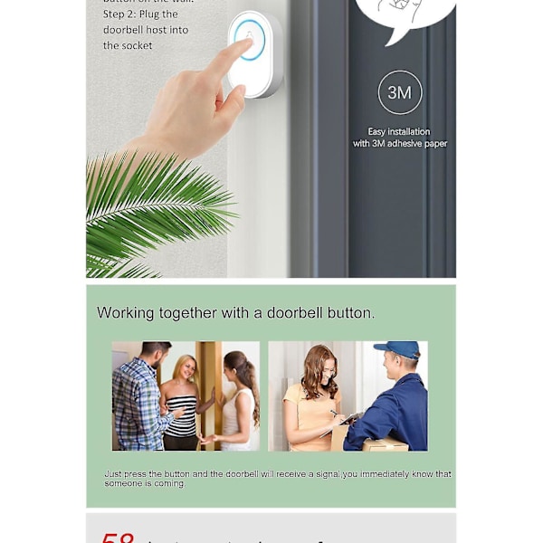 Wifi Dørklokke Alarm System Trådløs Strobe Tuyasmart App