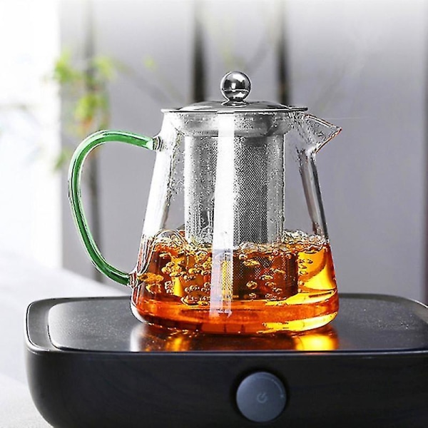 550 ml Sakeutetusta lasista valmistettu teekannu lämmönkestävä kukkatee