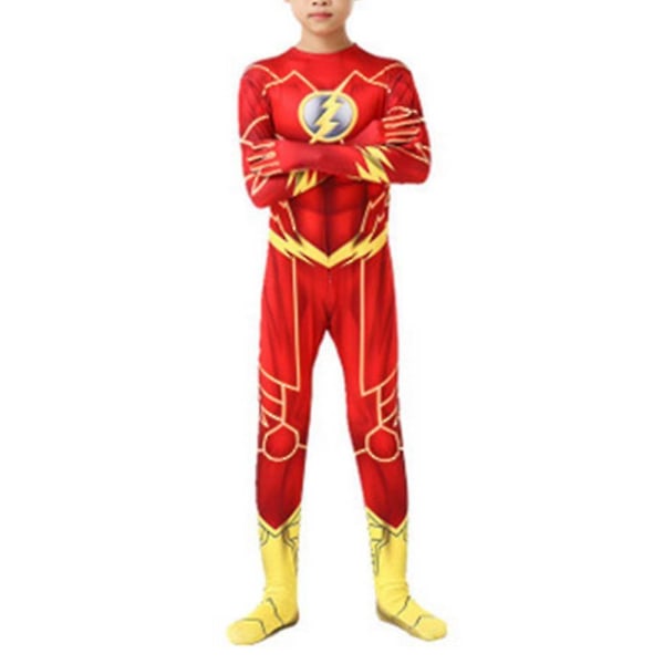 The Flash Superhjälte Kostym Prestanda Outfit För Barn Pojkar Män 160