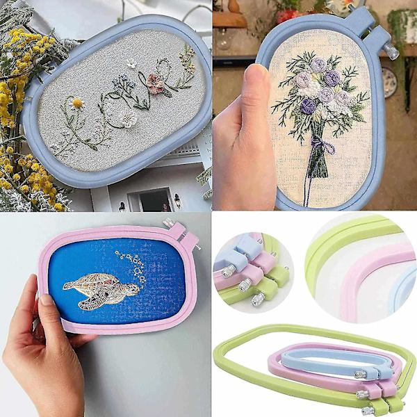 3 Storlekar Färgglada Broderiringar Plast Kvadratisk Korsstygn