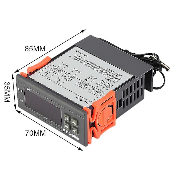 Digital Temperaturregulator & Sensor med to Relæudgange