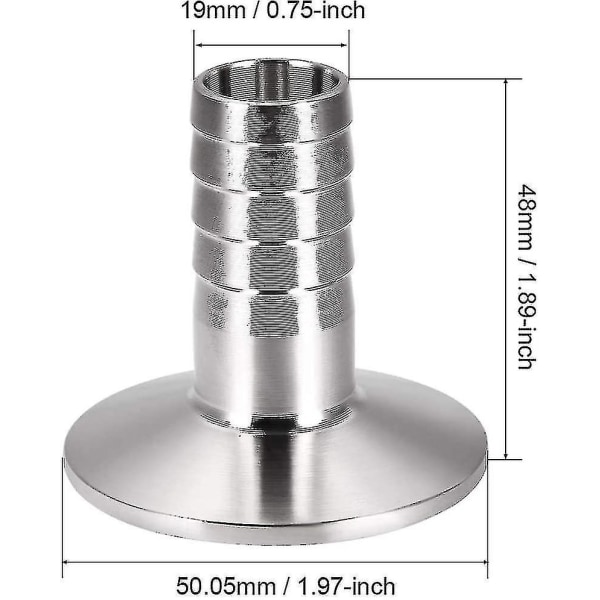 Klemmefittingslange Modhagefittingslange Ventilrørfittings (1 stk, sølv)