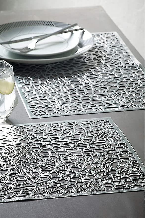 Silver Set 6 PVC Bordstabletter Matbord Kök Rektangulär