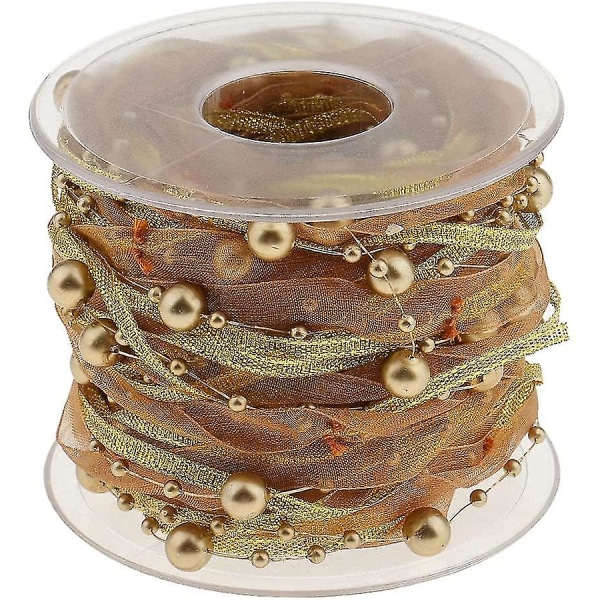 10 Meter Perlebånd Bånd Pearl Garland Gavebånd Deco-bånd med perler