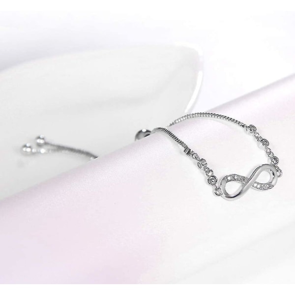 Silverarmband för kvinnor, kristallarmbandsset för flickor, roséguldpläterad present