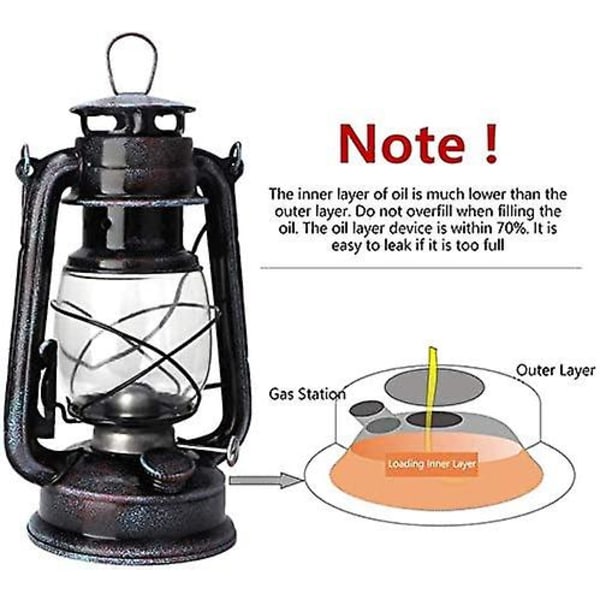 Retro Lanterne Petroleum Lampe, Hyggelig Have Lanterne Med Justerbar
