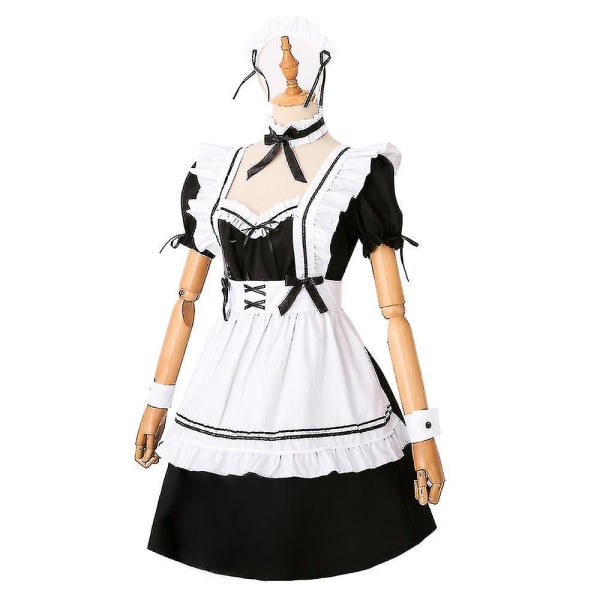 Anime Fancy Kostym Kvinnor Franska Förkläde Kläder Set Sailor Jk Kläder XL