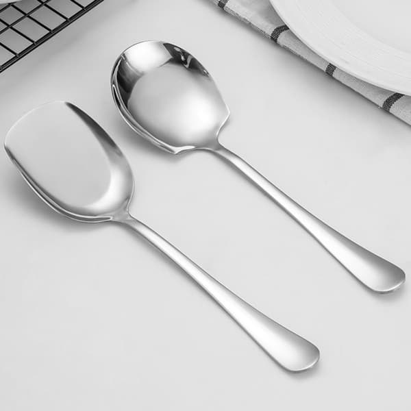 Serveringsskedset Rostfritt Stål Matserveringssked Reptålig Delikat Design Silver