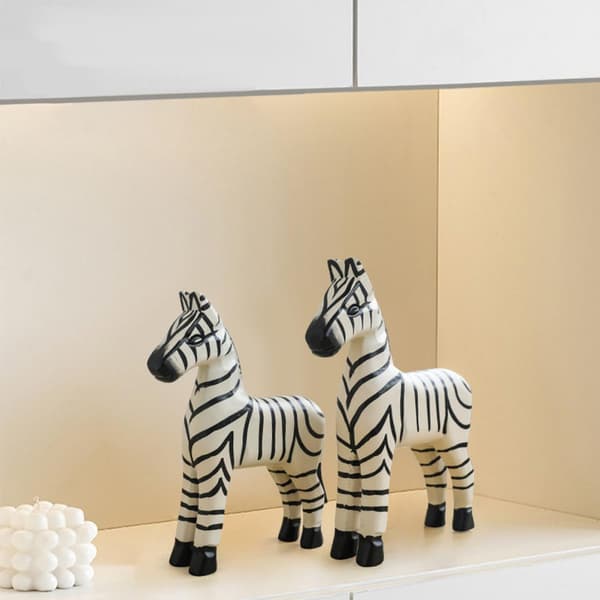 2st Zebra Staty Trädjur Prydnad Lätt Dekorativ Effekt Elegant Utseende