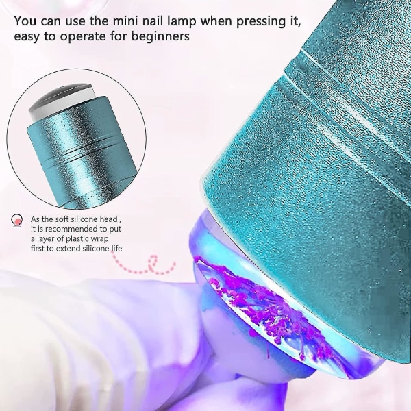 Nail Stamper Med Mini Uv Led Lampe For Nails, Portable Nail Tørker Med Clear Jelly Silikon
