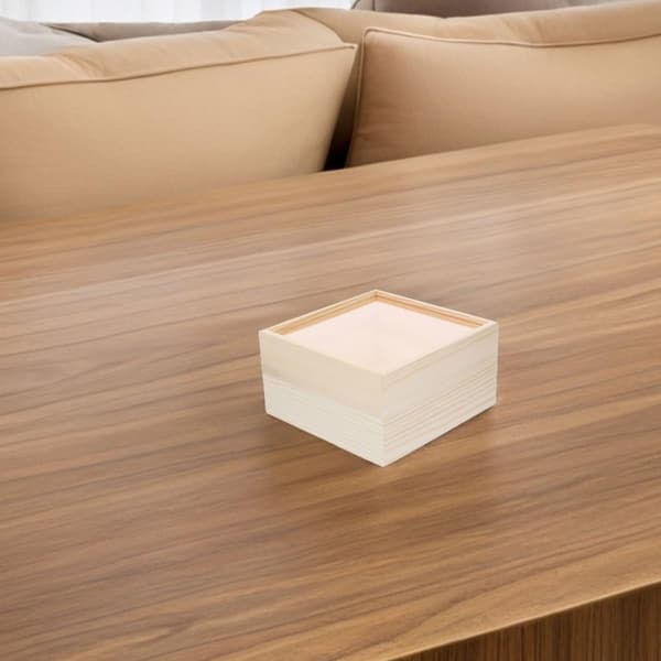 2 st tomma trälådor med skjutbart akryllock Elegant beige träfodral Resistent