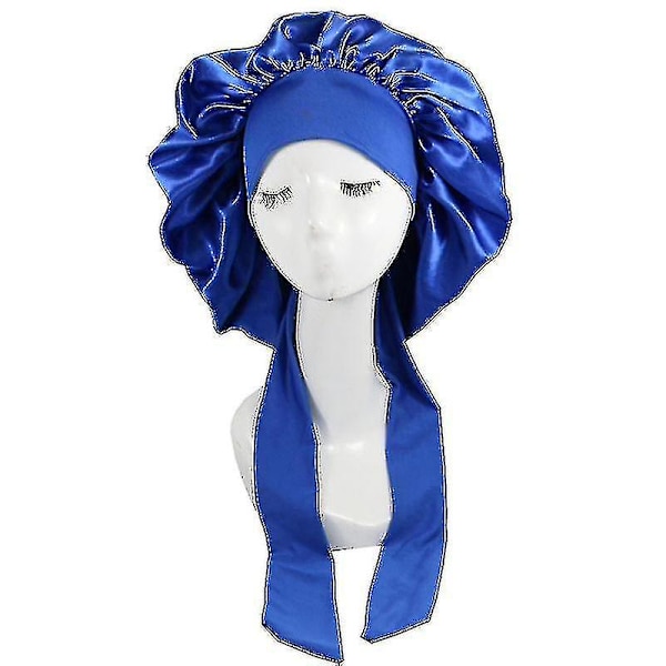 Siden Bonnet Satin Bonnet För Sovning Bonnet Med Band Nattmössa