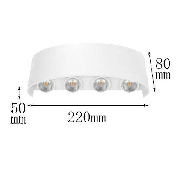 6W LED Vægslampe Vandafvisende Sconce Varmt Hvid