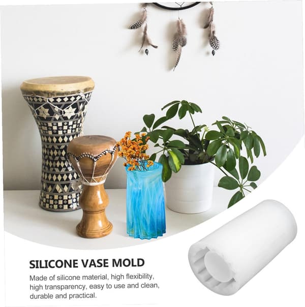 3 st silikonvasform och sminkborsthållarform DIY-hantverk