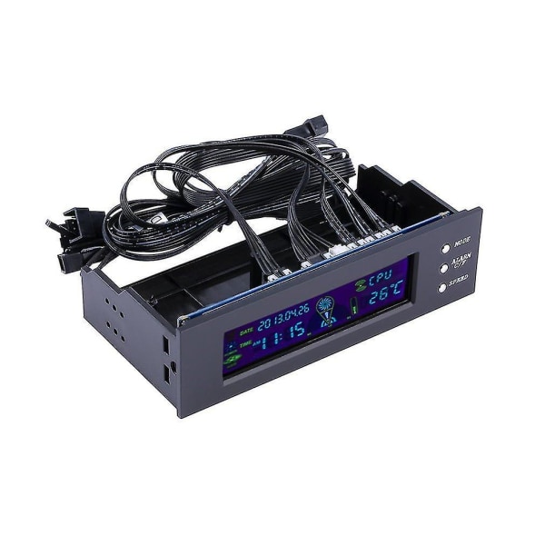 5,25 tommers PC-viftehastighetsregulator med LCD-panel for temperaturvisning