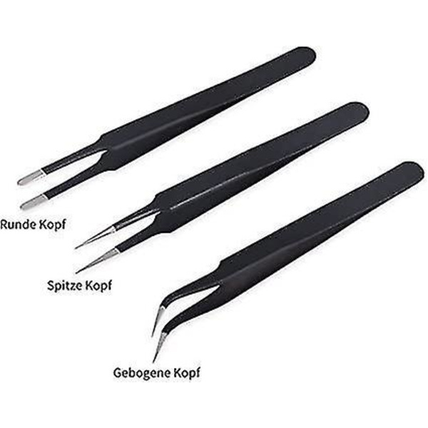 3-pack Svart Rostfritt Stål Precisionstänger Set Industriell