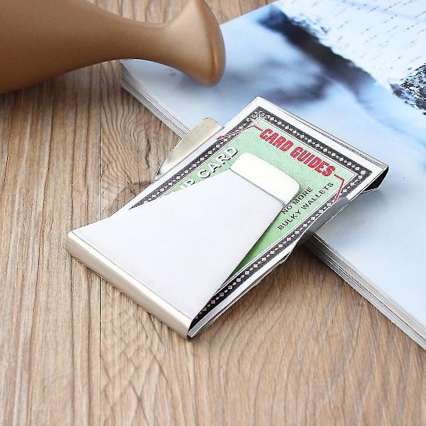 Slank Pengeclips Dobbeltsidet Kontantkort Holder Tegnebog