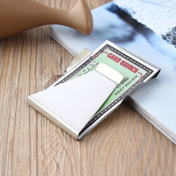 Slank pengeklemme dobbeltsidig lommebok for kortholder
