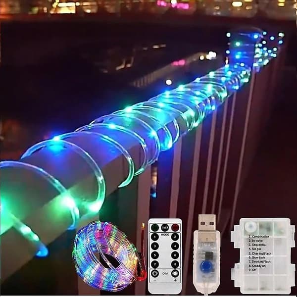 Udendørs Solcelle-Lysslynge 10m 100leds Have Rørlys LED