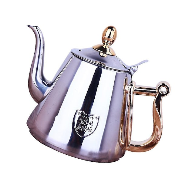 1,2 l induktionskomfursikker rustfri tekande med infuser