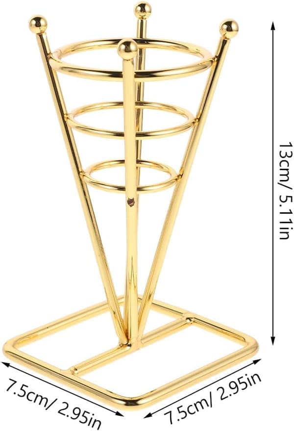 Fest Iskjeglestativ Rustfritt Stål Elegant Design Gylden Glatt Overflate Solid Støtte