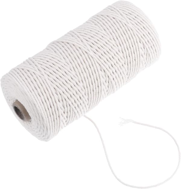 DIY Gobeläng Bomullsrep 2mm 200m Vit Flätad Makramésnöre