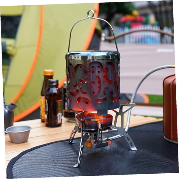 Bärbart campingkaminlock i rostfritt stål för utomhusvärmekamin