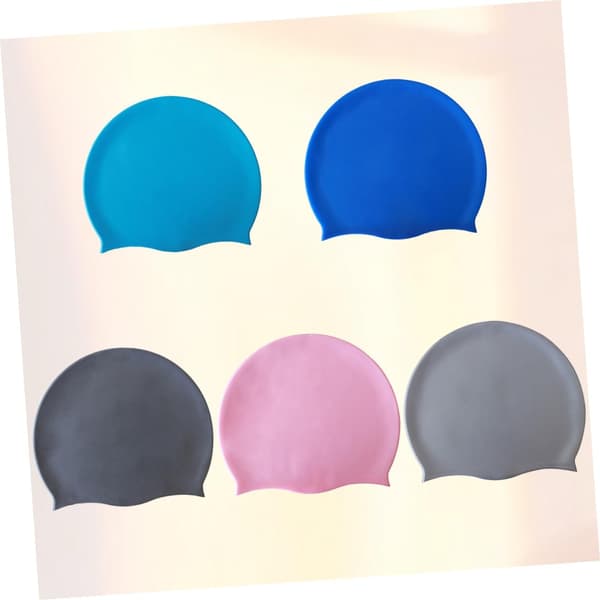 5 st silikonbadmössa för kvinnor Unisex elastisk designpaket ger öronskydd