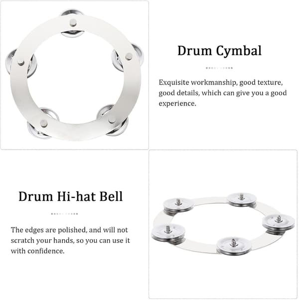 Solid Hi-hat Klokkecymbal Trommetilbehør for Trommespill, Sølv Jernmateriale og Høy Lyd