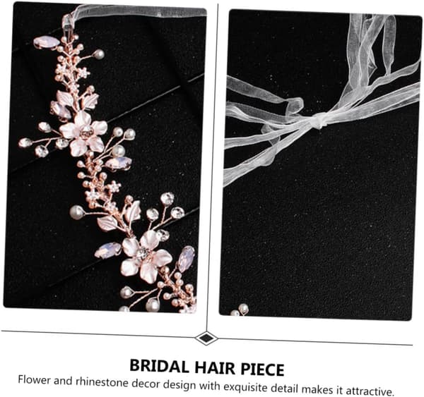 Romantisk brudehårtilbehør Legeringsblomsterhodebånd Bryllupshodeplagg Rhinestones for brud