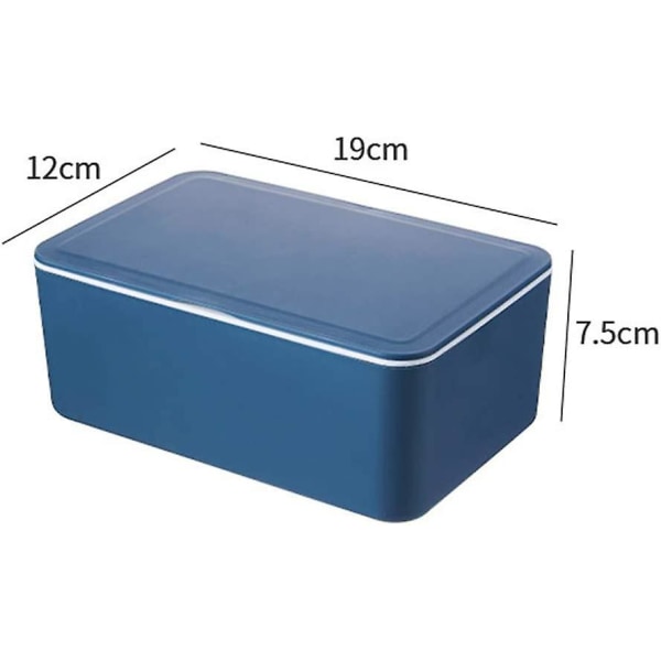 Våtservietter Oppbevaringsboks Servietter Dispenser Holder Vevsoppbevaringsboks med støvdeksel for hjemmekontor (gul + blå)