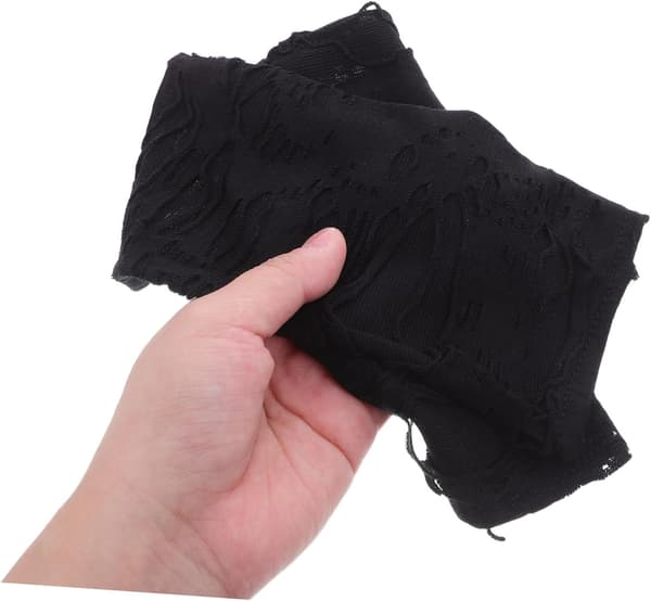 2 par Halloween revnede fingerløse handsker sorte punk goth armvarmere