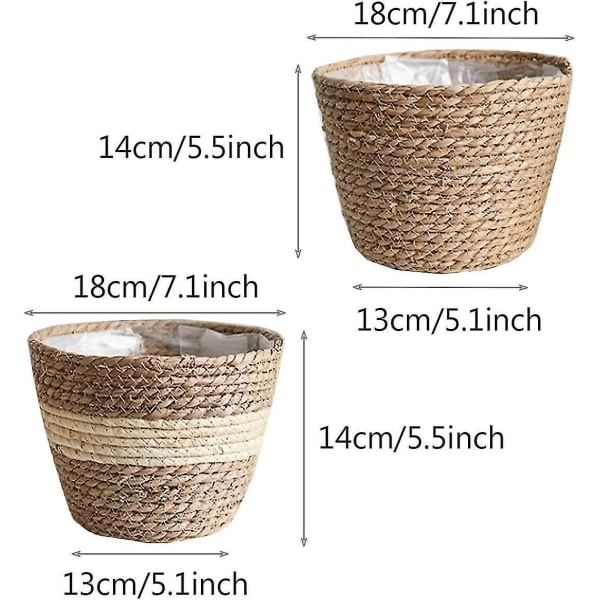 Sjögräs Planterkorg 2-pack Handvävda Blomkrukor