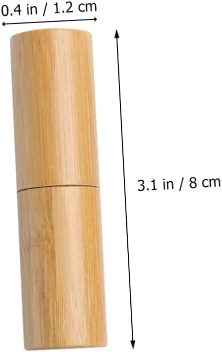 2 stk Bambus Leppestifthylser Sølv 12,1 mm Diameter Tomme Leppepomade Oppbevaringsbeholdere Påfyllbare