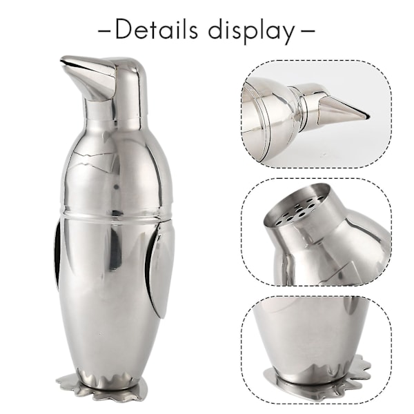 500ml Shaker, Pingvin i Rustfritt Stål Bar Bartender Drink Mixer Shaker Pot, Vinflaske, Vintilbehør