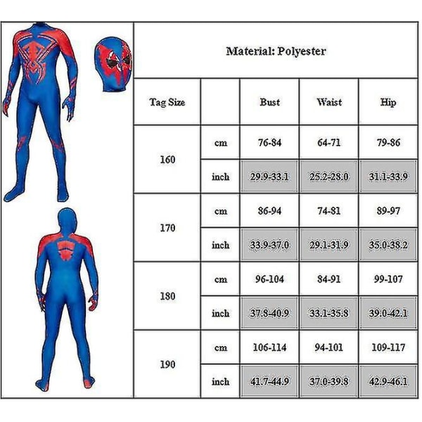 Mænd Zentai Bodysuit Cover Jumpsuit med maske Fancy Up Performance kostume 160