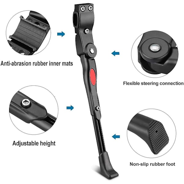 Justerbart Sidostöd i Aluminium för Cykel (svart)