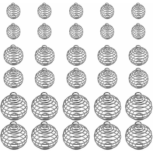 30 st Spiral Bead Cages Hängen Halsband Crafting