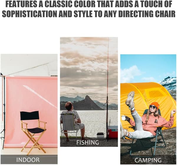 2 uppsättningar regissörsstolsöverdragssats Stolbytesdukssatser Ergonomisk form Klassisk stil Canvasmaterial