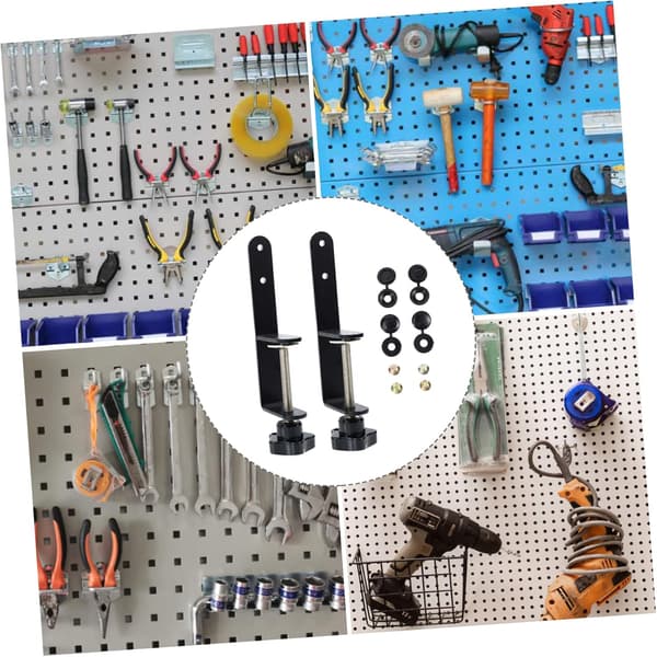 2st Pegboard Installationsklämmor Stålkrokar Pegboard Fäste Tillbehör