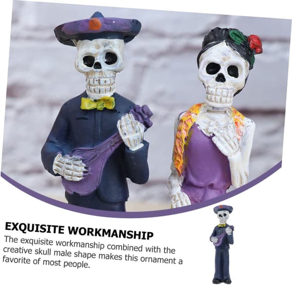 Halloween skjelettfigur simulering dekor hodeskallepynt harpiksmodellpynt