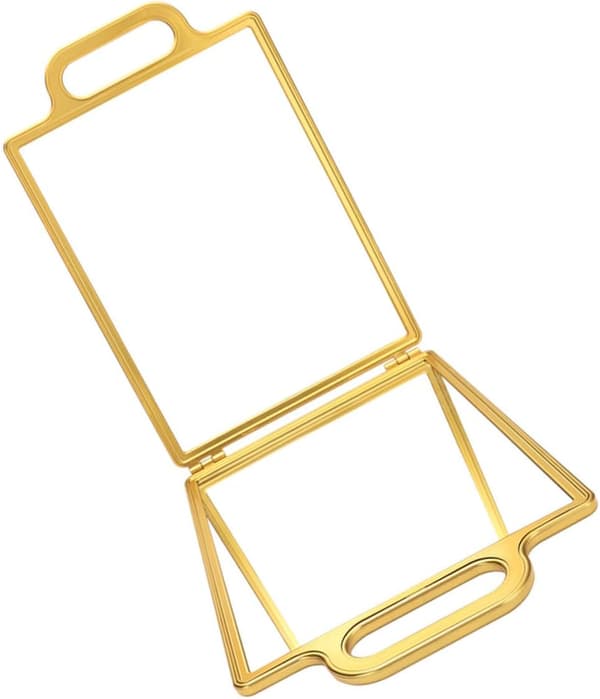 Guld sminkspegel med stativ Handsfree dubbelsidig precisionsreflektion bärbar