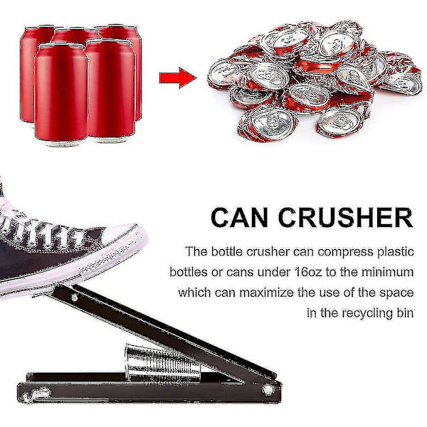 Tung Cankross, 16oz Metallisk Cankross Tung Krossare Fottyp - Återvinningsverktyg För Aluminium Seltzer Soda Ölburkar Och Flaskor-yuhao