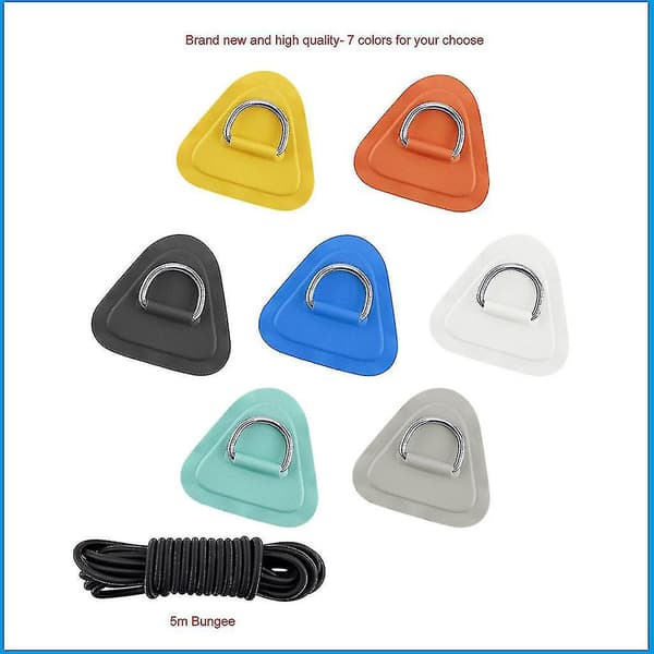 1 Sett D-Ring Pute Pvc Patch Båt Dekk Rigging 5m Svart Elastisk Bungee Tausett For Stand Up Paddle Board Sup Dekk Tilbehør-oransje
