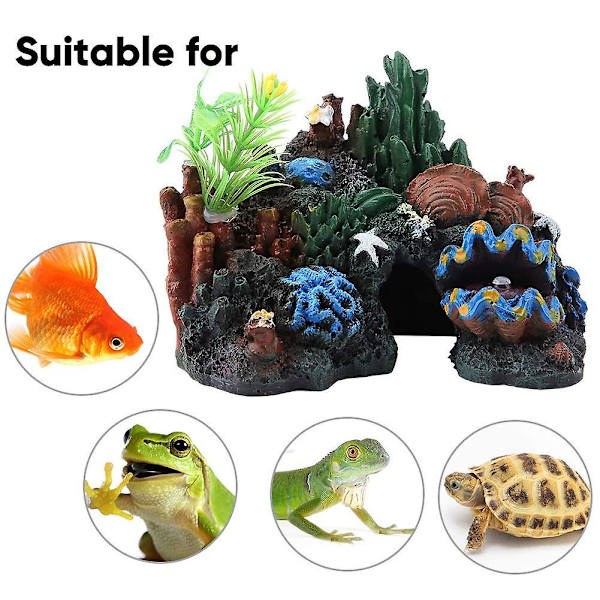 Fargerik Kunstig Harpiks Korallhule Dekor For Marine Fiskedam Akvarium Ornament Fjell