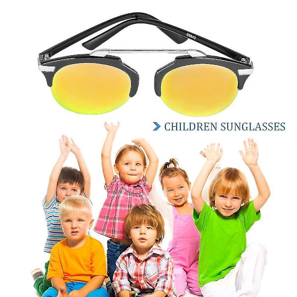 Klassiska Goggles Metallglasögon Barn Anti-UV Solglasögon för Utomhus