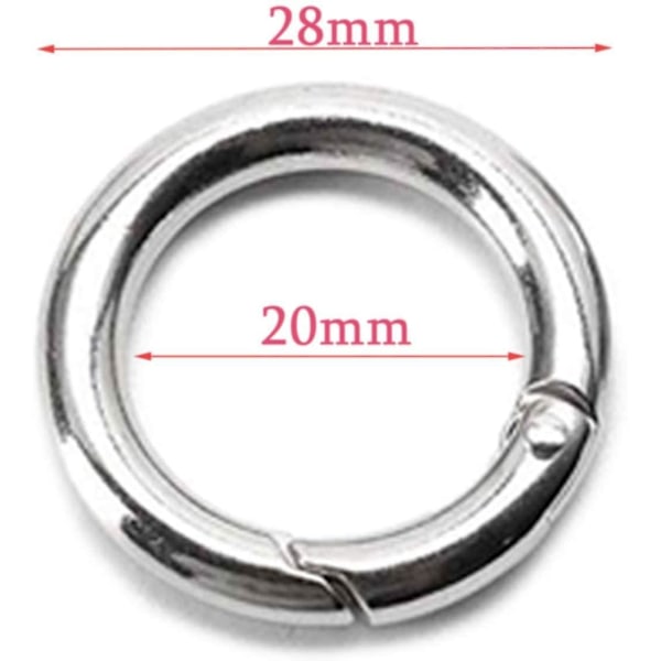 Zink Legering Rund Karabiner 20 Styk 28mm O-ring Hæk